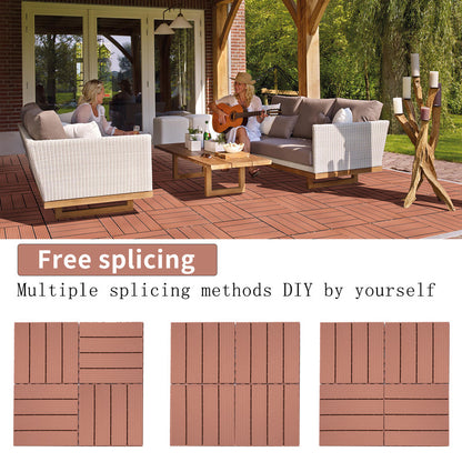 1ft. x 1ft. Patio Plastic Interlocking Deck Tiles, Deck Tiles Interlocking Outdoor All Weather (44 per Case)