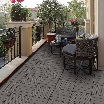 11.8 in. x 11.8 in. Interlocking Deck Tiles (Set of 20), Waterproof Wood Plastic Composite Outdoor Floor Tiles